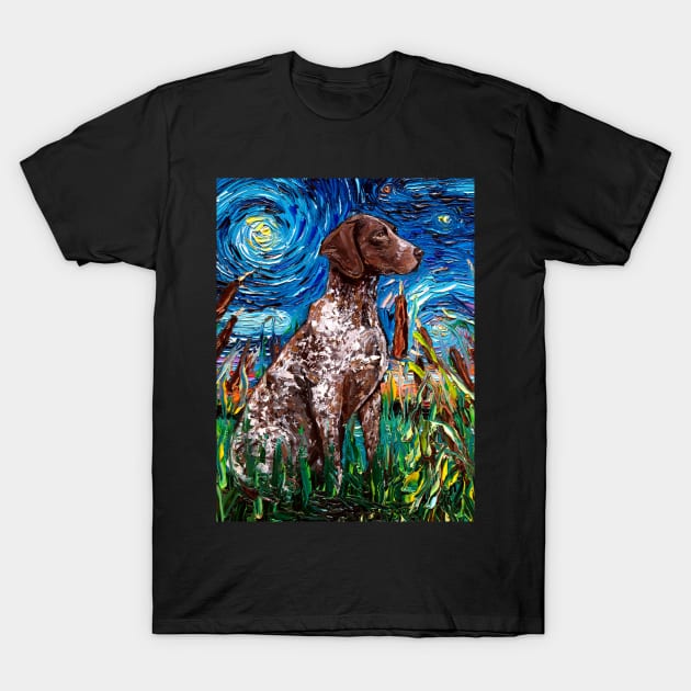 German Shorthair Pointer Night T-Shirt by sagittariusgallery